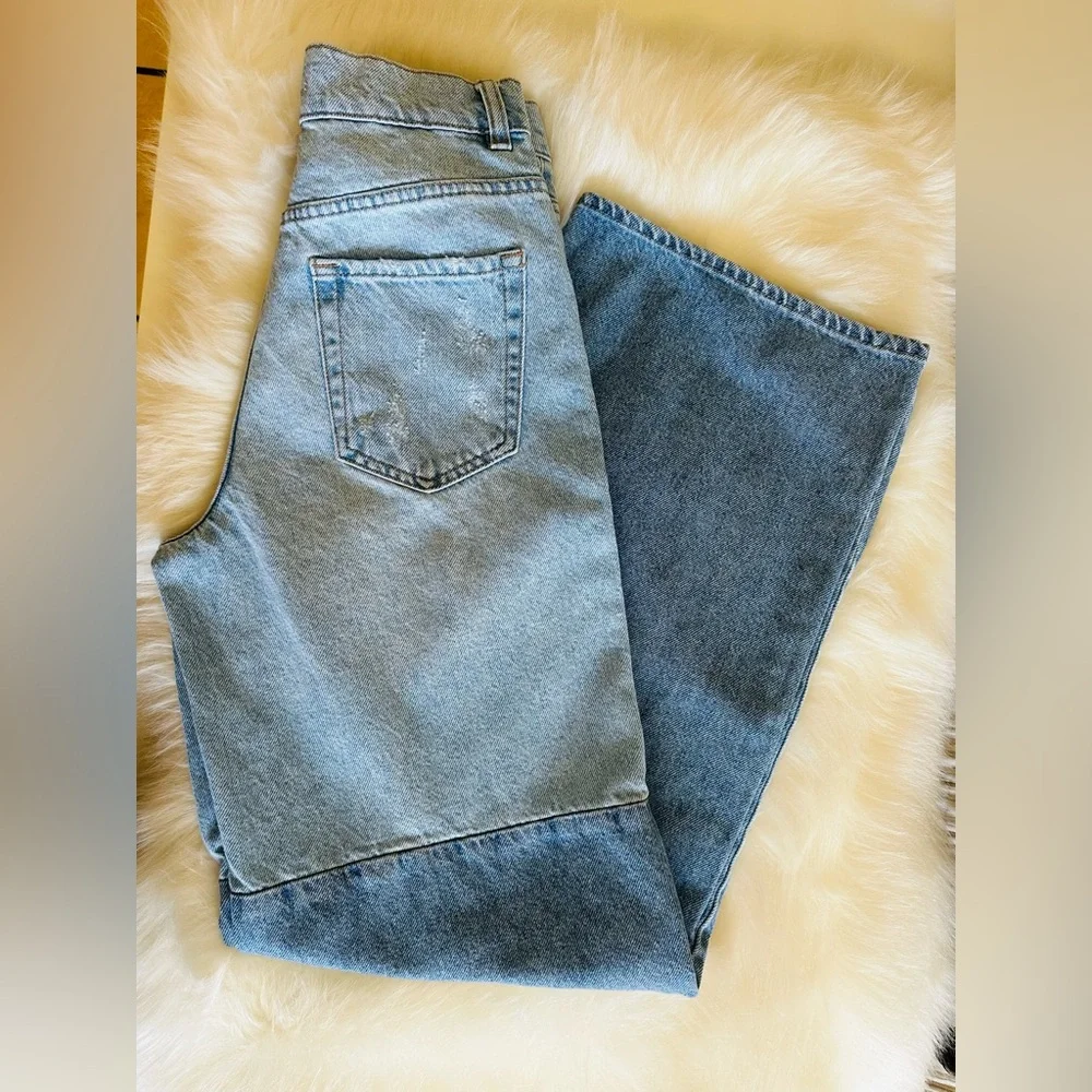PacSun Light and Dark Blue Flare Jeans
